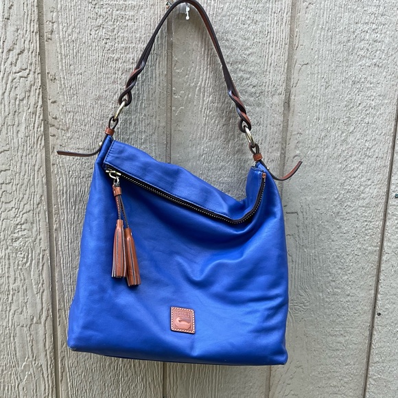 Dooney Bourke Newbury Leather Sloan Dixon Crossbody Bag Cobalt Blue & Tan 👜💙 - Picture 6 of 16